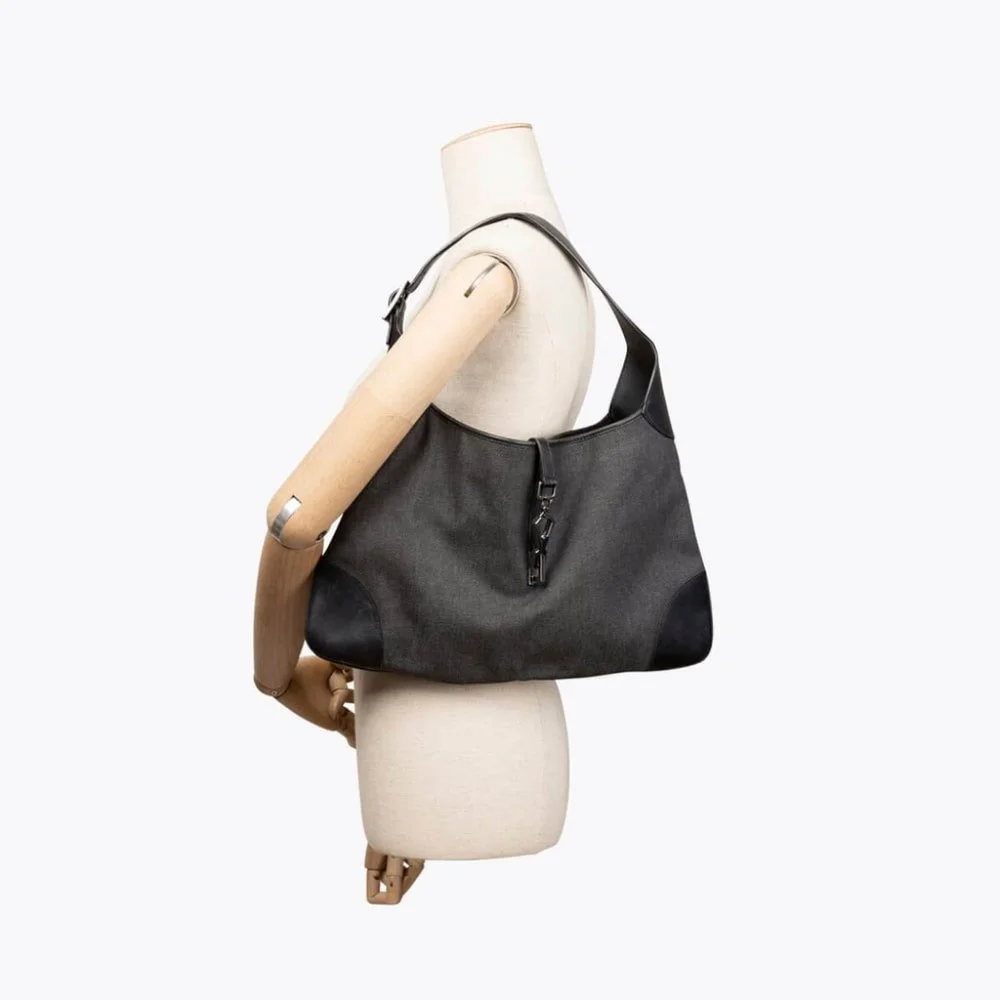 GUCCI Vintage Jackie Hobo Denim Bag Black